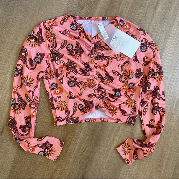 A.L.C. Ansel Rashguard Swim Top / Rosa Multi / - Picture 1 of 7